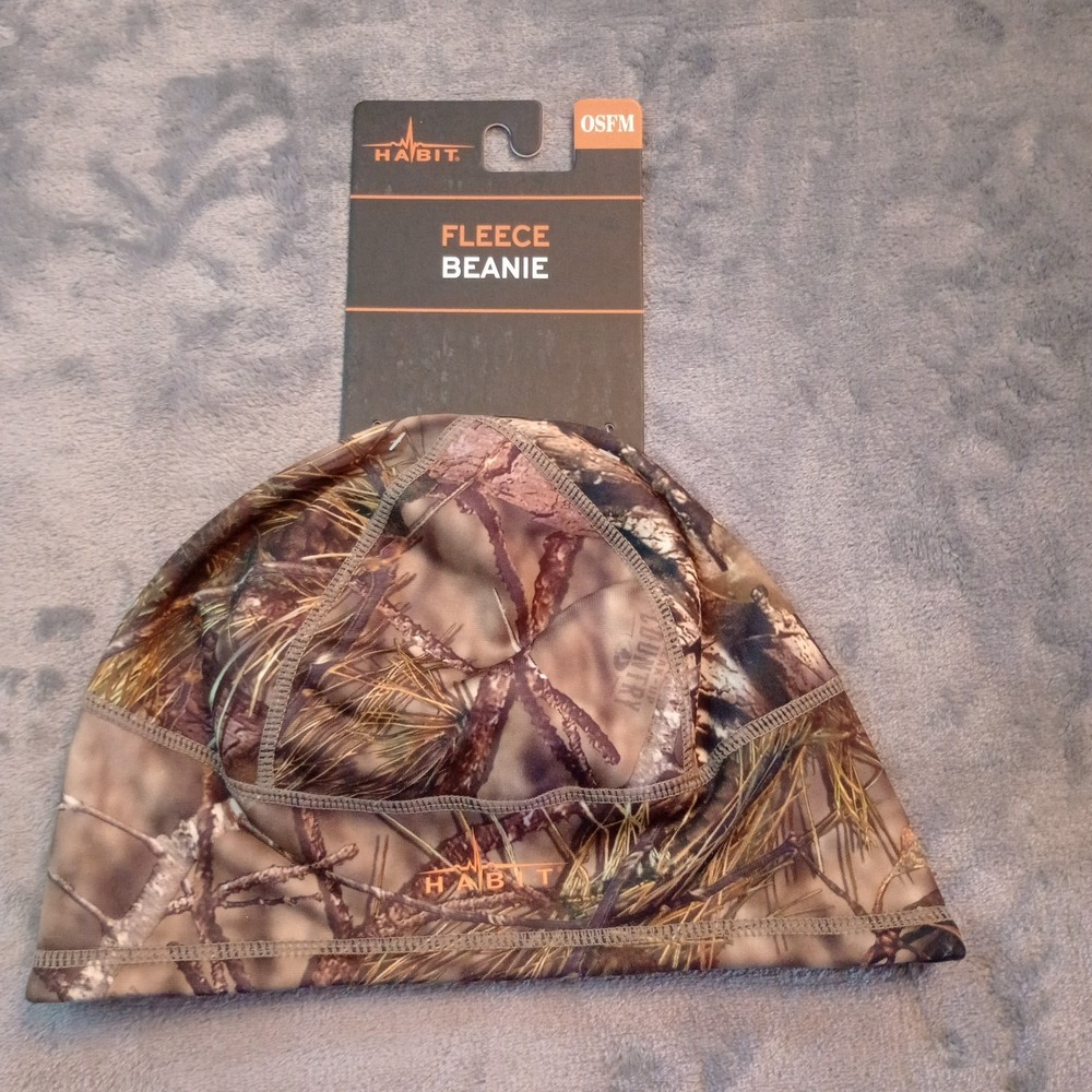 Habit Fleece Beanie Realtree Camo Camoflauge Scent Factor Stretch OSFM Soft Warm